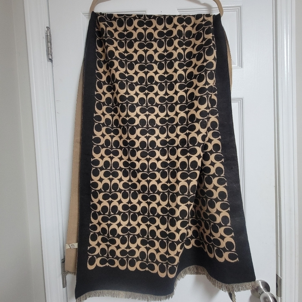 Coach Signature Reversible Scarf. - Picture 3 of 15